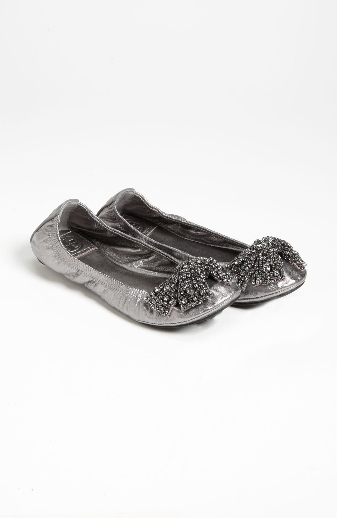 'Eddie' Bow Flat, Alternate, color, SILVER