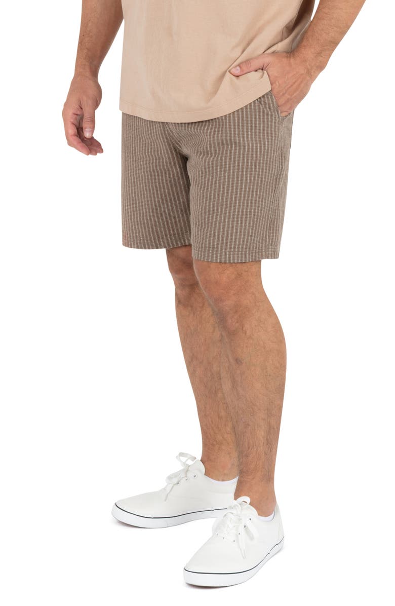 Hurley Raleigh Volley Stripe Cotton & Linen Drawstring Shorts, Alternate, color,