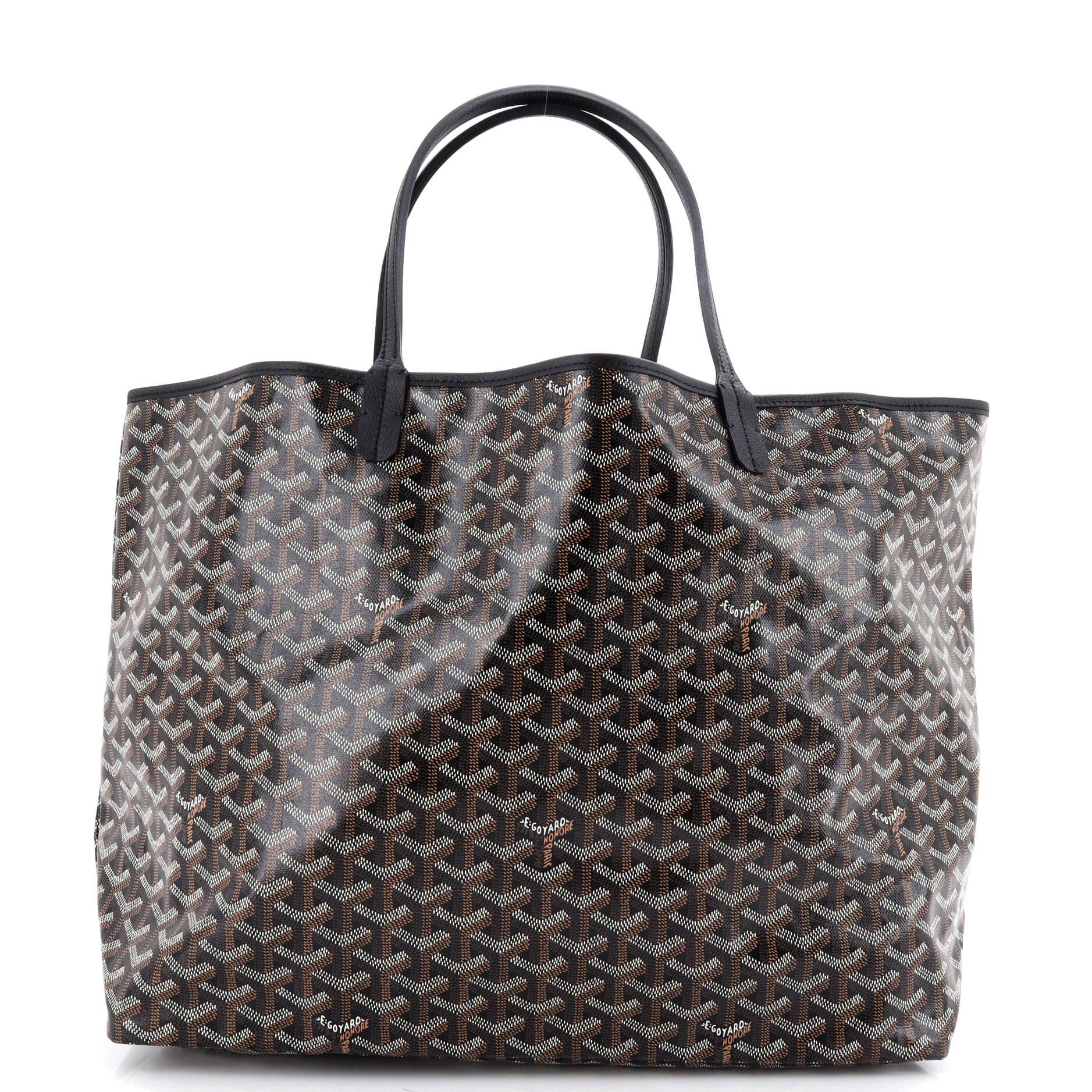 Pre-Owned Goyard Saint Louis Tote Coated Canvas GM, Main, color, Black