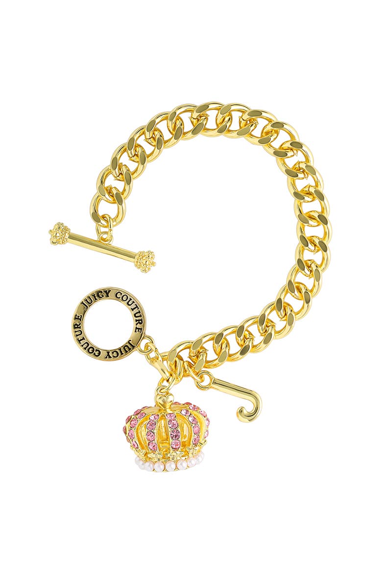 Crown Charm Toggle Bracelets for Women, Gold Tone, 7.5", Alternate, color, Gold-Tone