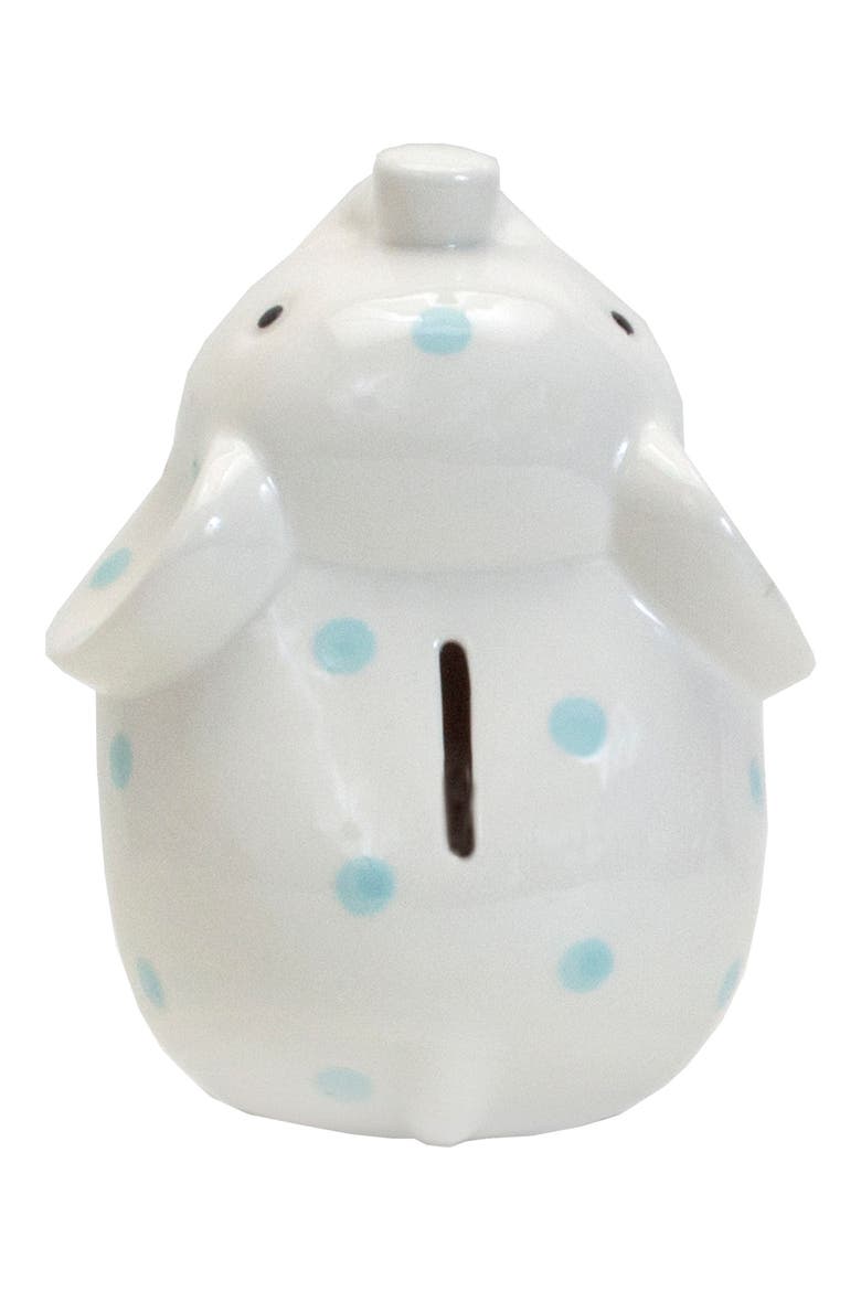 Polka Dot Elephant Bank, Alternate, color, BLUE