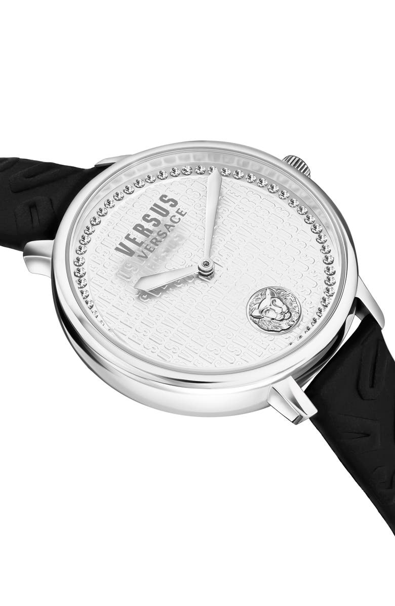 VERSUS Versace La Villette Crystal Leather Strap Watch, 36mm, Alternate, color,
