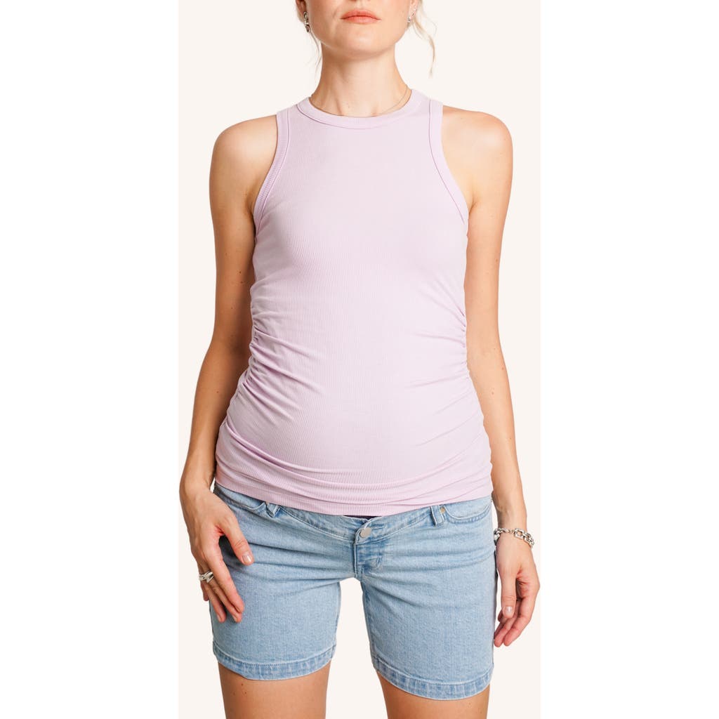 Nom Maternity Maternity Racerback Tank In Lavender