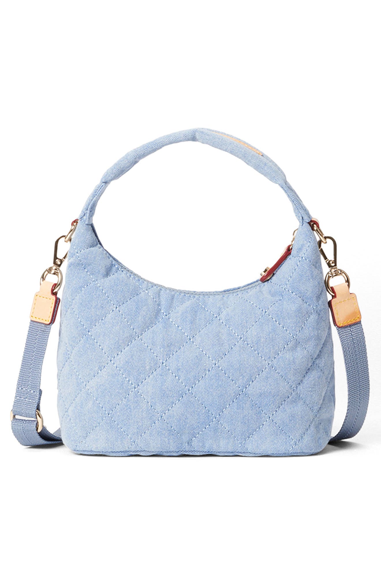 MZ Wallace Mini Metro Quilted Denim Hobo, Alternate, color, 