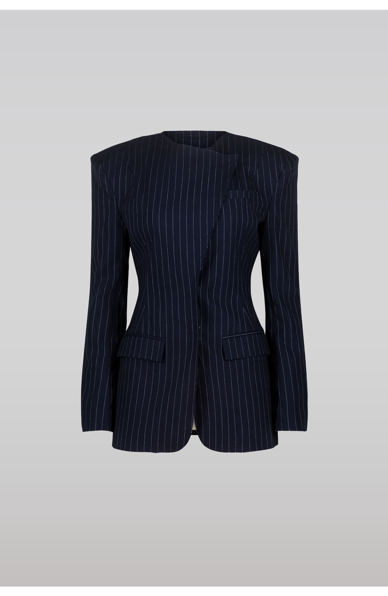 SAEMDI Pinstripe Suit Jacket, Main, color, Navy