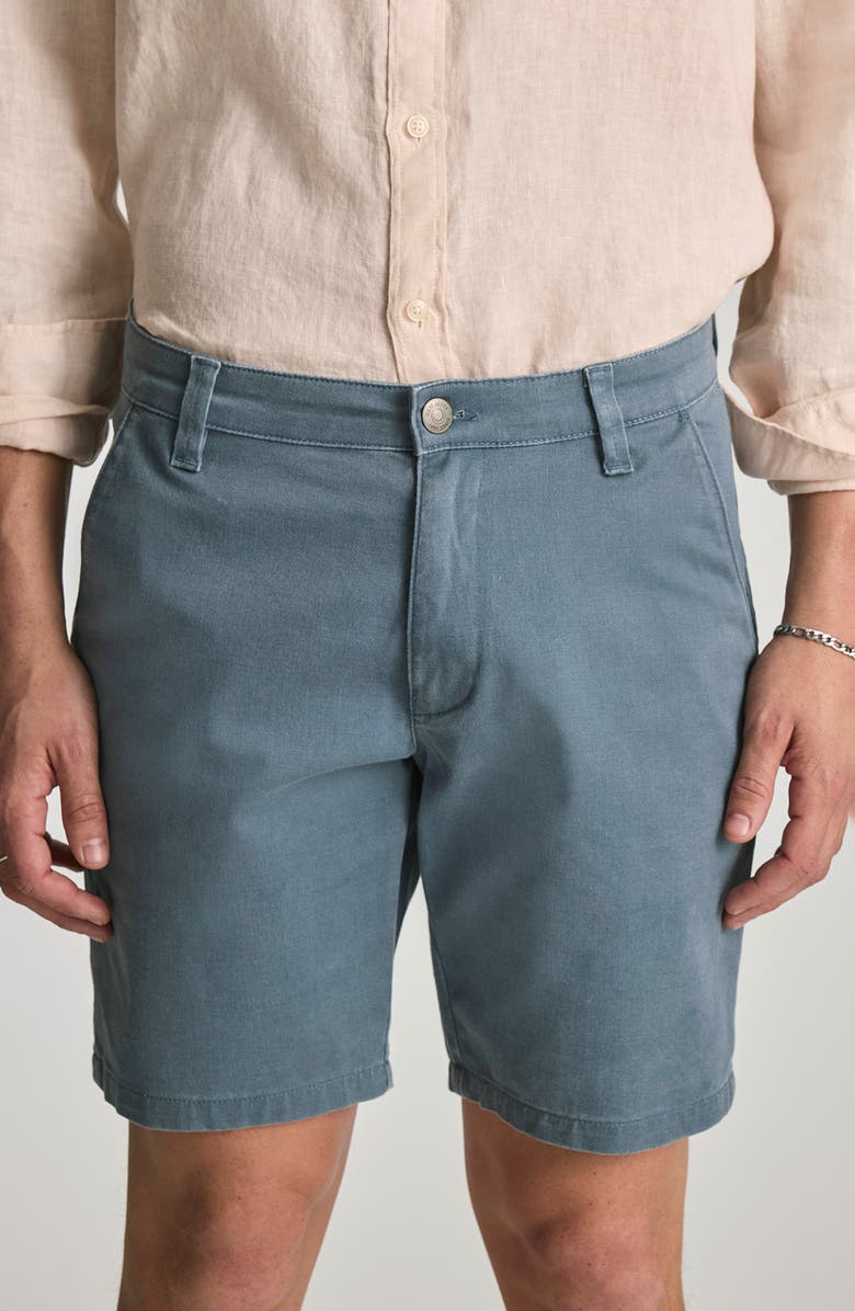 Mavi Jeans Noah Flat Front Stretch Twill Shorts, Alternate, color, Faded Blue Vintage Colored