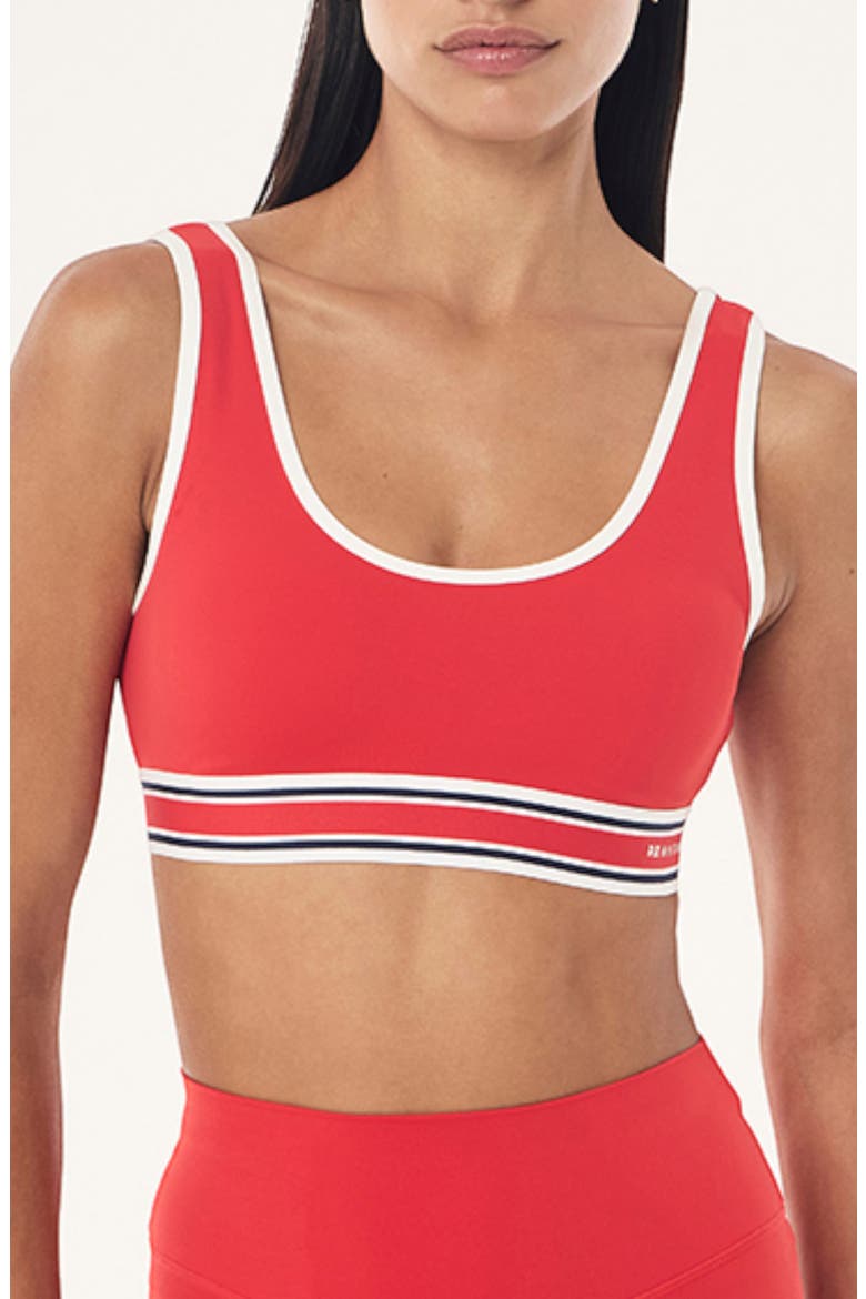 Pursuit Low Impact Scoop Neck Sports Bra, Main, color, COLLEGE RED