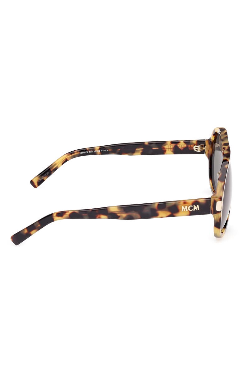 MCM 59mm Pilot Sunglasses, Alternate, color, Blonde Havana / Green