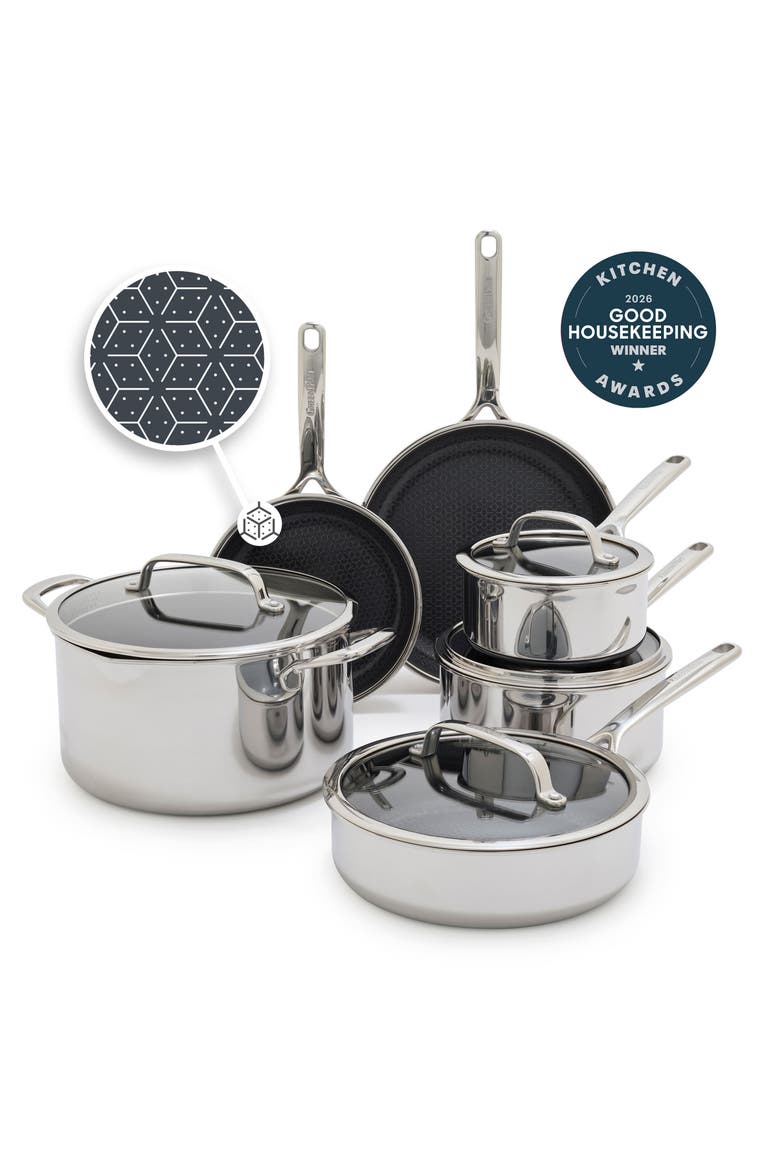 Spectra ThermoBond 10-Piece Stainless Steel Cookware Set, Alternate, color, GREY