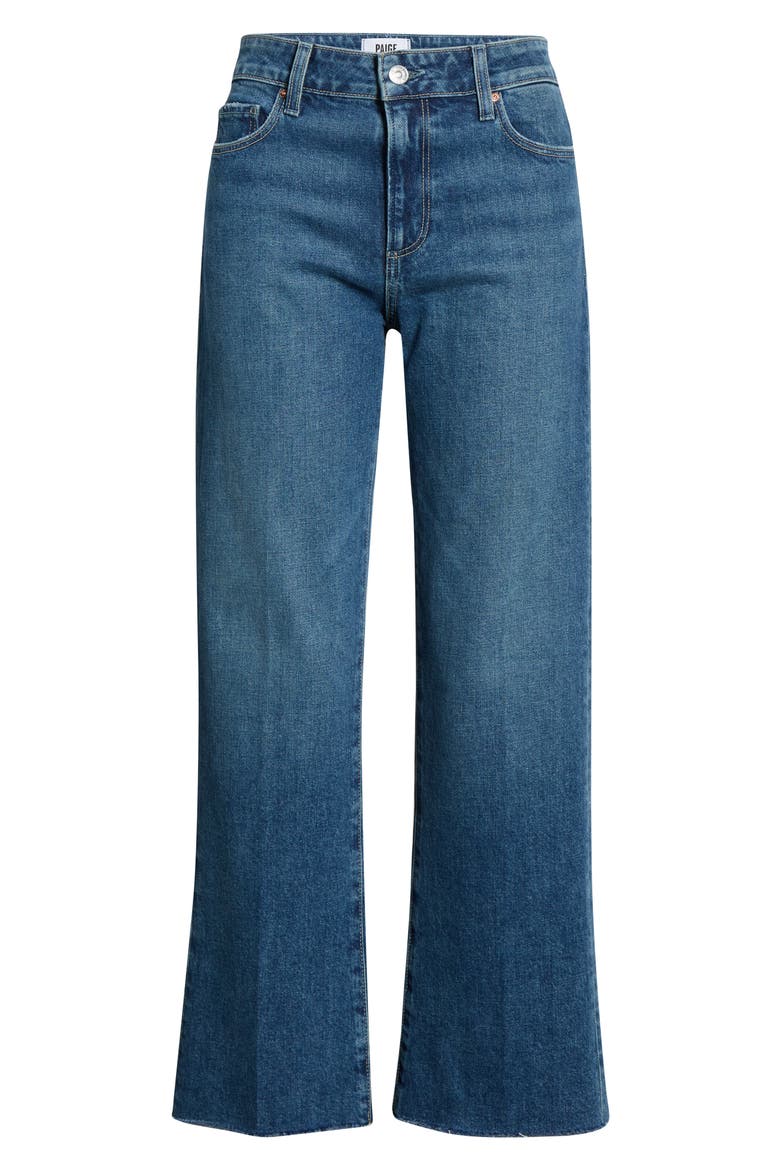 Leenah Raw Hem High Waist Ankle Wide Leg Jeans, Alternate, color, TRAVERSE