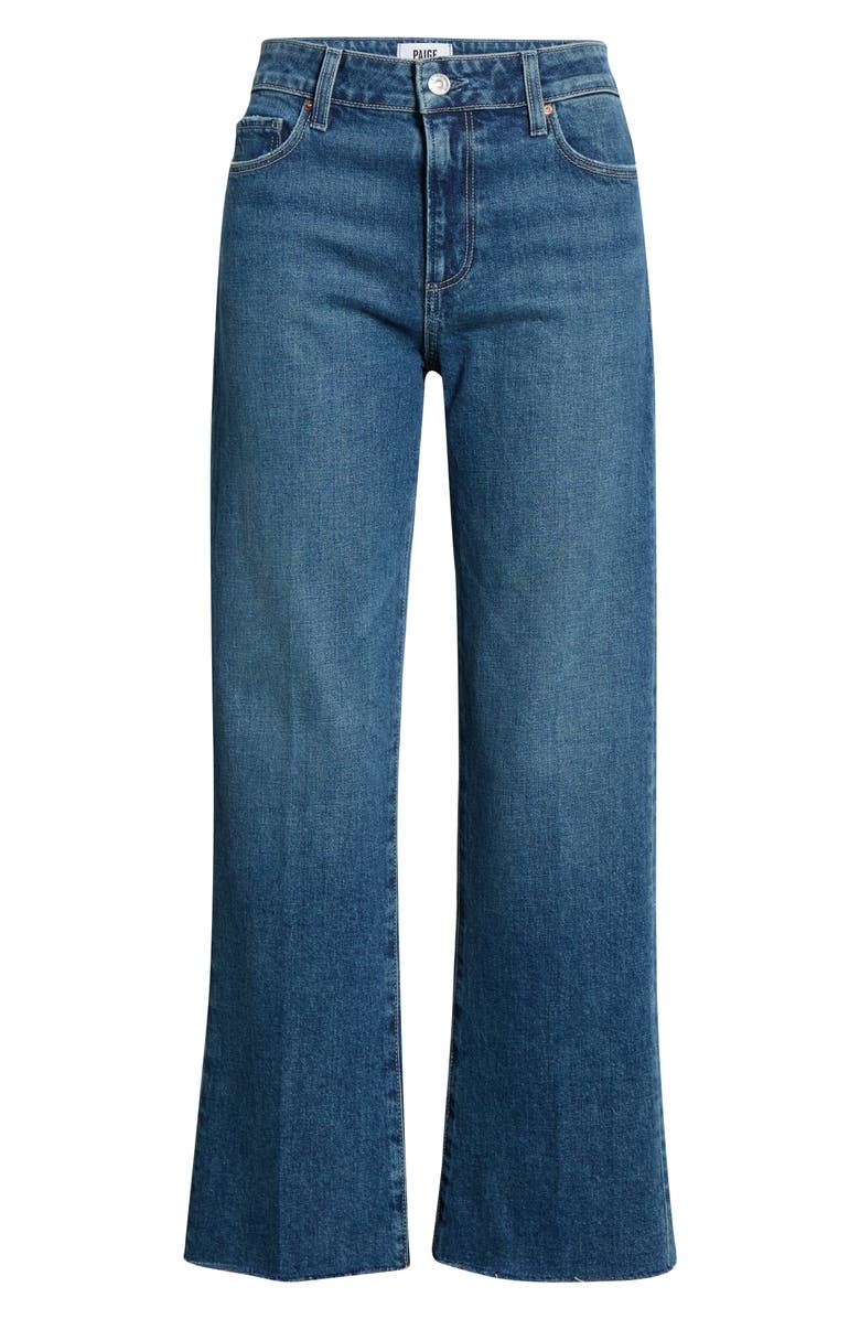PAIGE Leenah Raw Hem High Waist Ankle Wide Leg Jeans, Main, color, Traverse