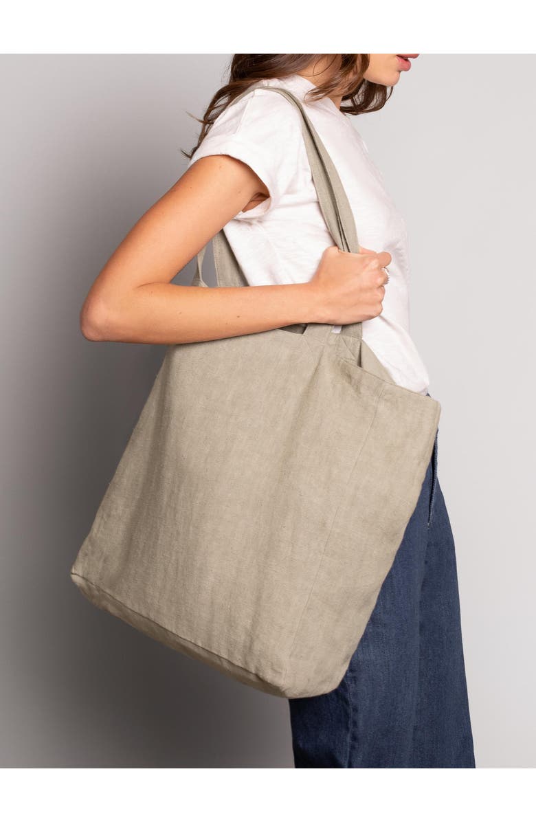 Celtic & Co. Linen Tote Bag, Alternate, color, Stone