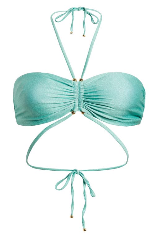 Boamar Zelie Cinched Bikini Top In Pesto