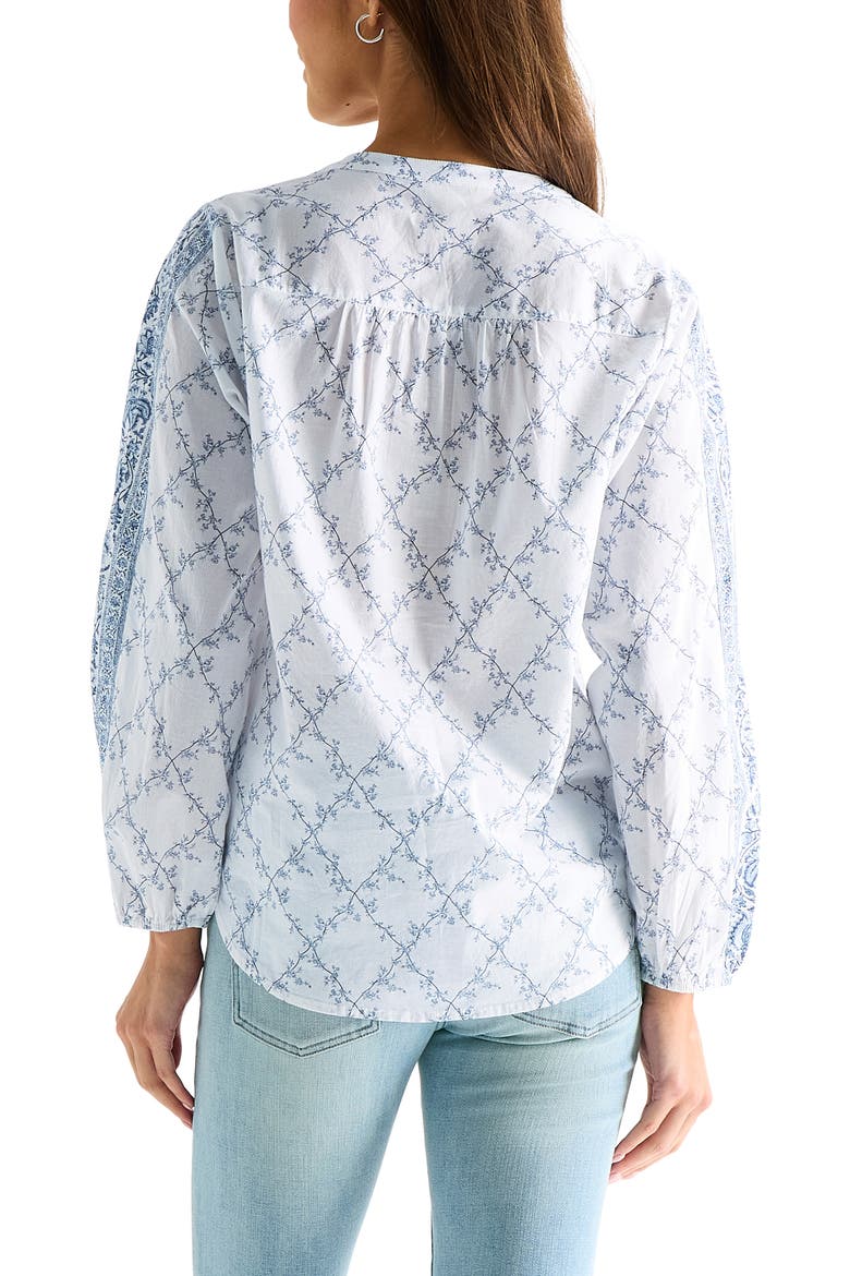 Floral Cotton Button-Up Shirt, Alternate, color, WHITE FLORAL