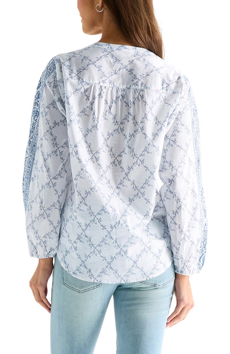 Lucky Brand Floral Cotton Button-Up Shirt, Alternate, color, White Floral