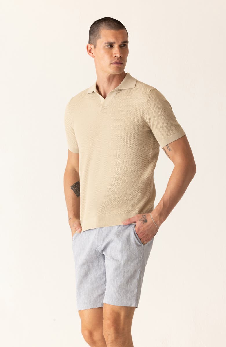 DEKE Modern Texture Knit Polo, Alternate, color, Sand