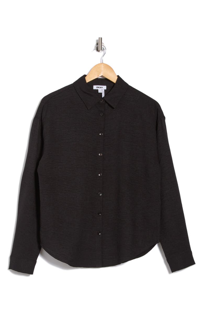 DKNY Oversize Twill Button-Up Shirt, Alternate, color, 