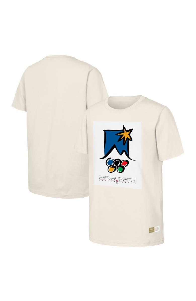Outerstuff Men's Natural 1982 Albertville Games Olympic Heritage T-Shirt, Alternate, color, Natural