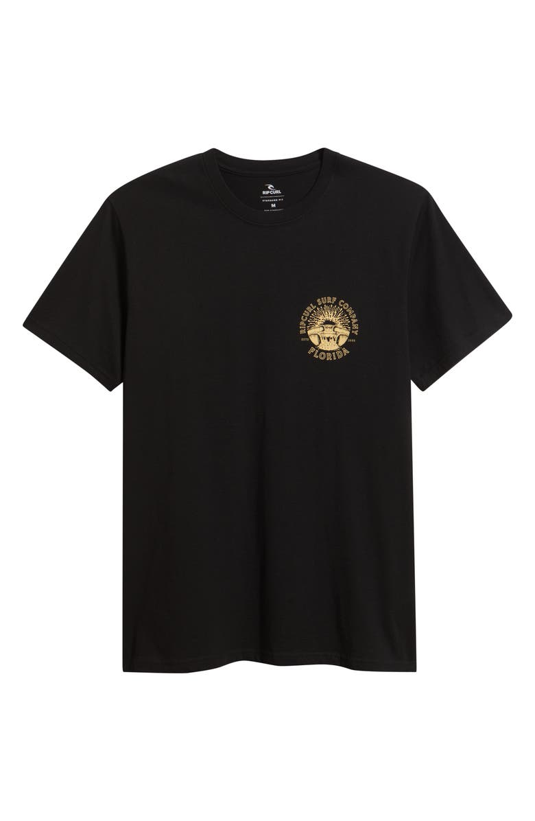 Rip Curl Sunrise Logo Cotton T-Shirt, Main, color, Black Florida