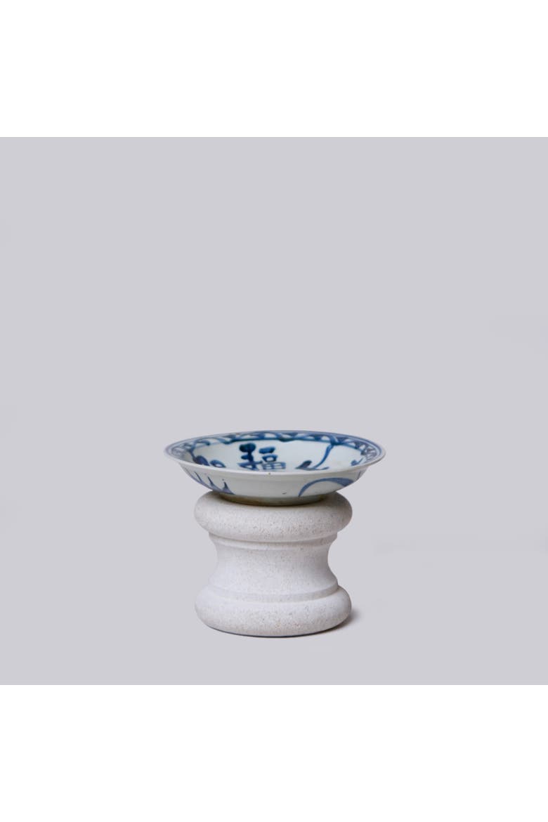 Porcelain Auspicious Couplet Dish, Alternate, color, Blue + White