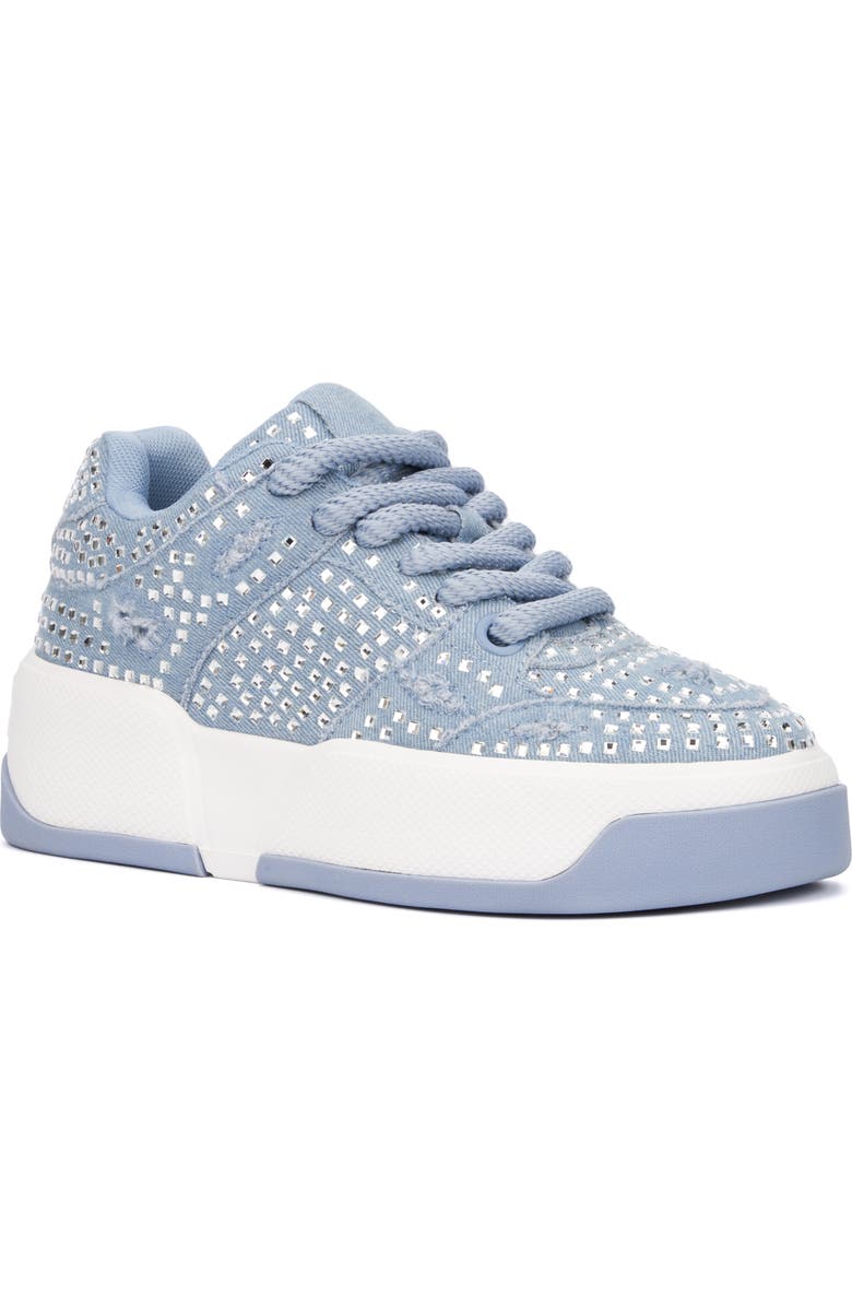 OLIVIA MILLER Lunar Rays Rhinestone Sneaker, Main, color, Denim