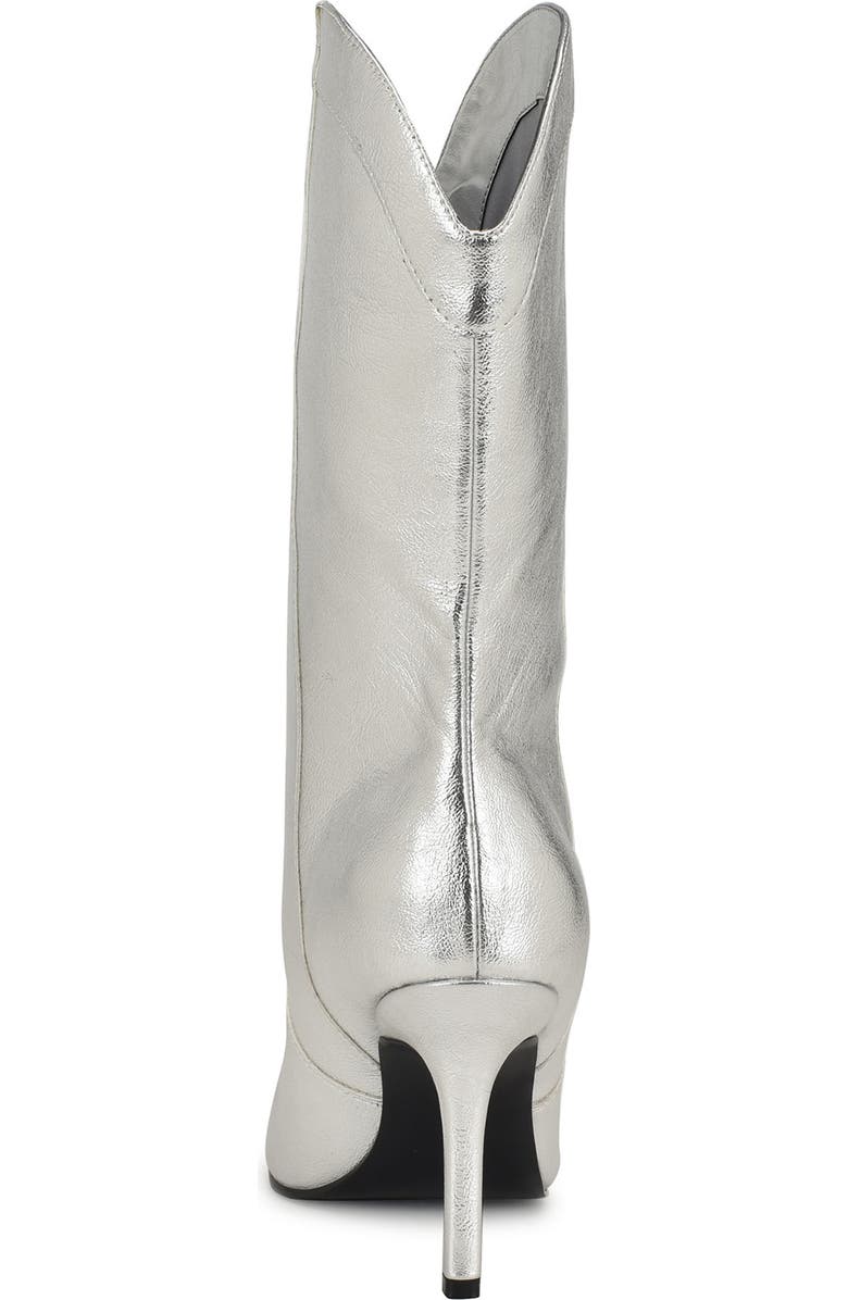 Nine West Grasy Western Boot, Alternate, color, Silver