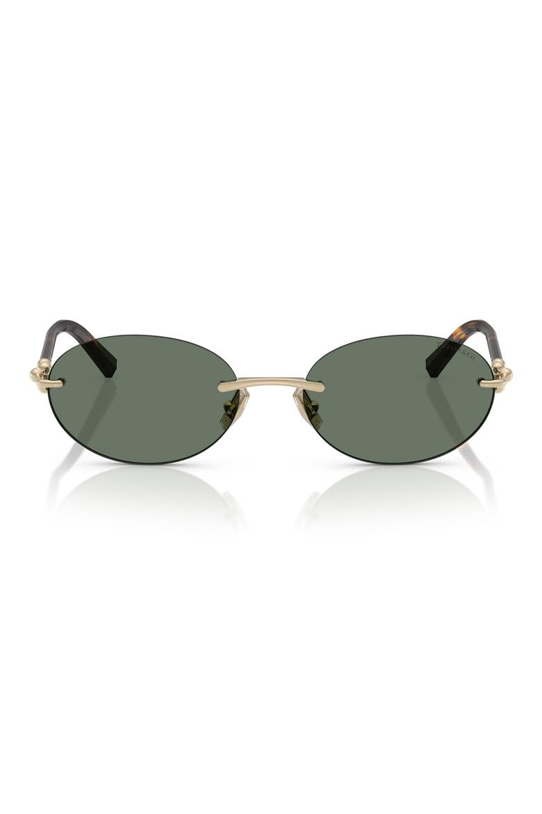 56mm Oval Sunglasses, Main, color, PALE GOLD / DARK GREEN