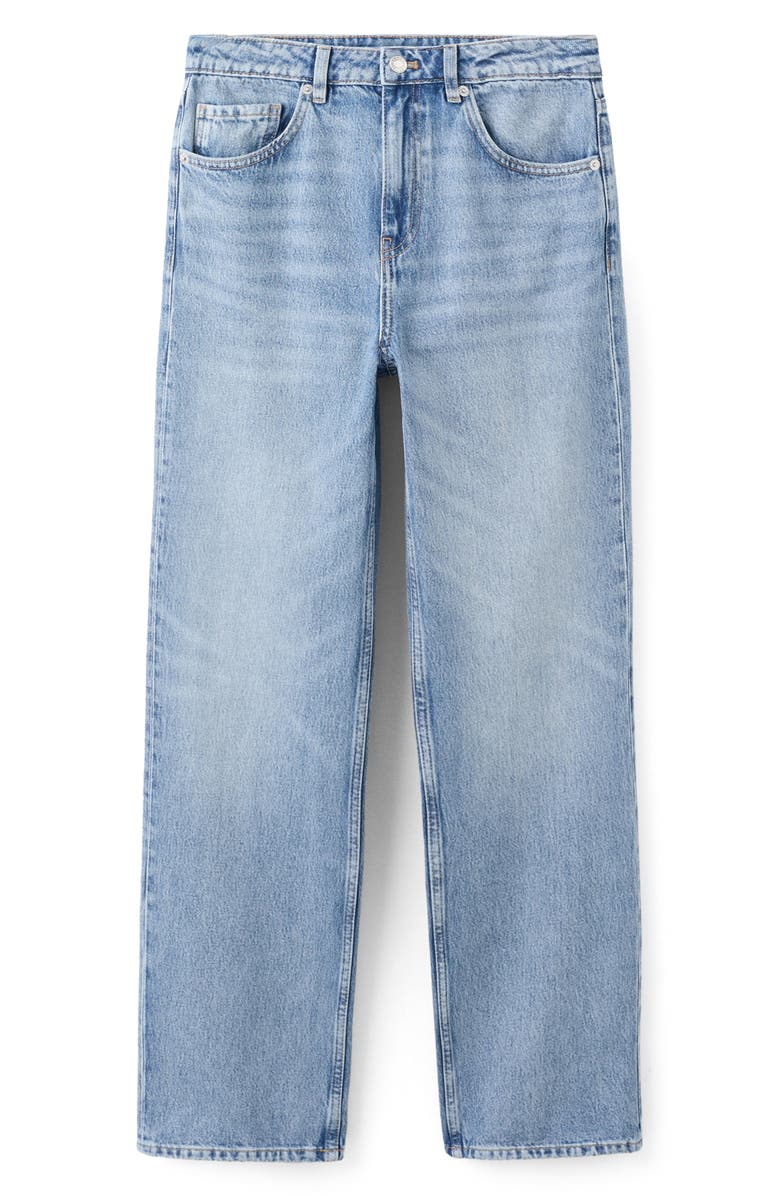 MANGO River Straight Leg Nonstretch Jeans, Alternate, color, Medium Blue