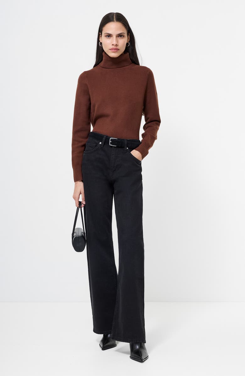 French Connection Babysoft Turtleneck Sweater, Alternate, color, 20-Chocolate