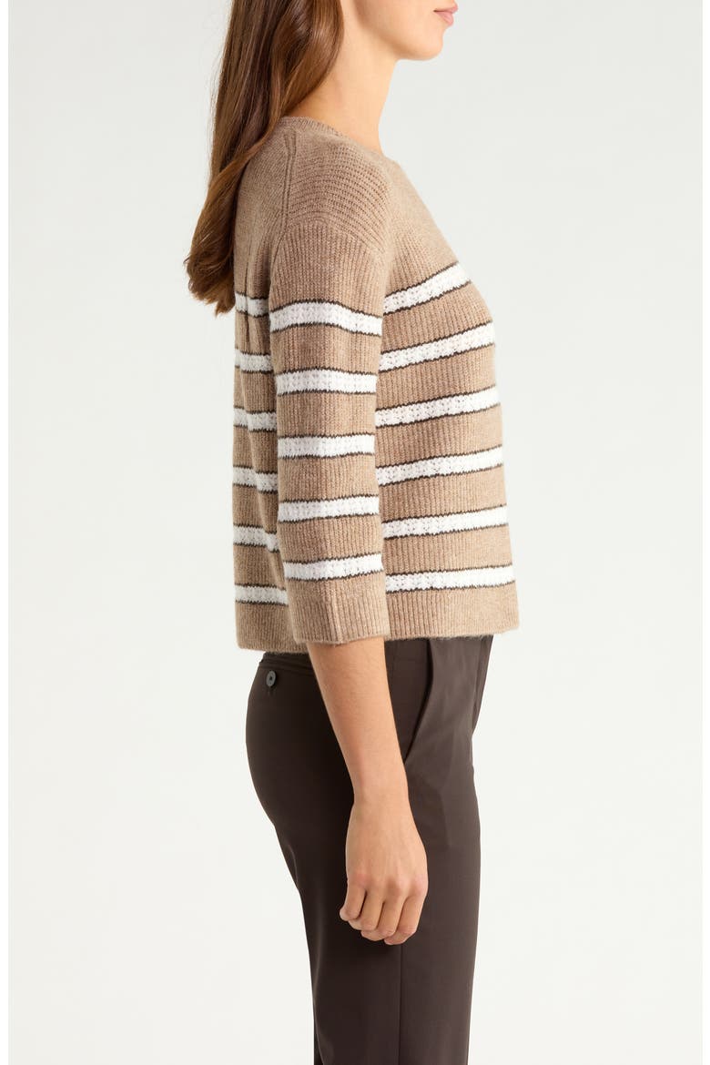 Stripe Pointelle Stitch Sweater, Alternate, color, TAUPE