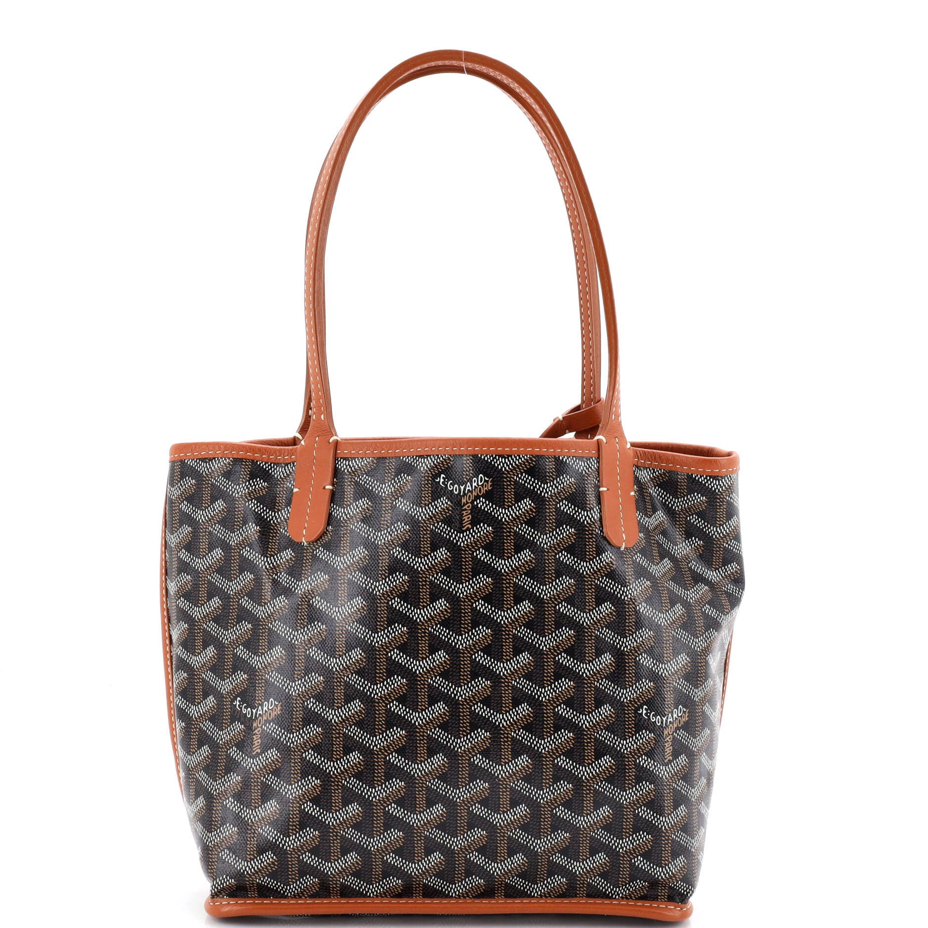 Pre-Owned Goyard Anjou Reversible Tote Coated Canvas Mini, Main, color, Brown
