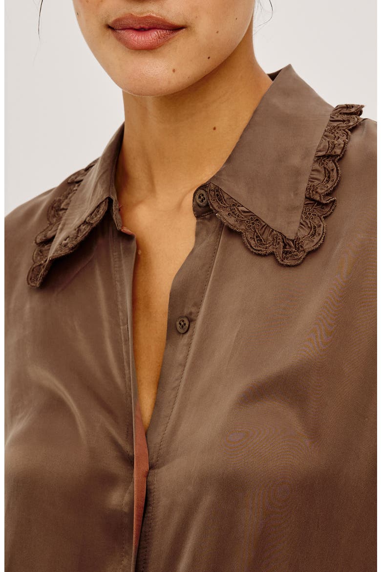 Beatrix Lace Trim Long Sleeve Shirt, Alternate, color, CINNAMON