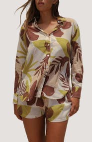 Stone Fox Swim Mela Boyfriend Organic Cotton Cover-Up Shirt