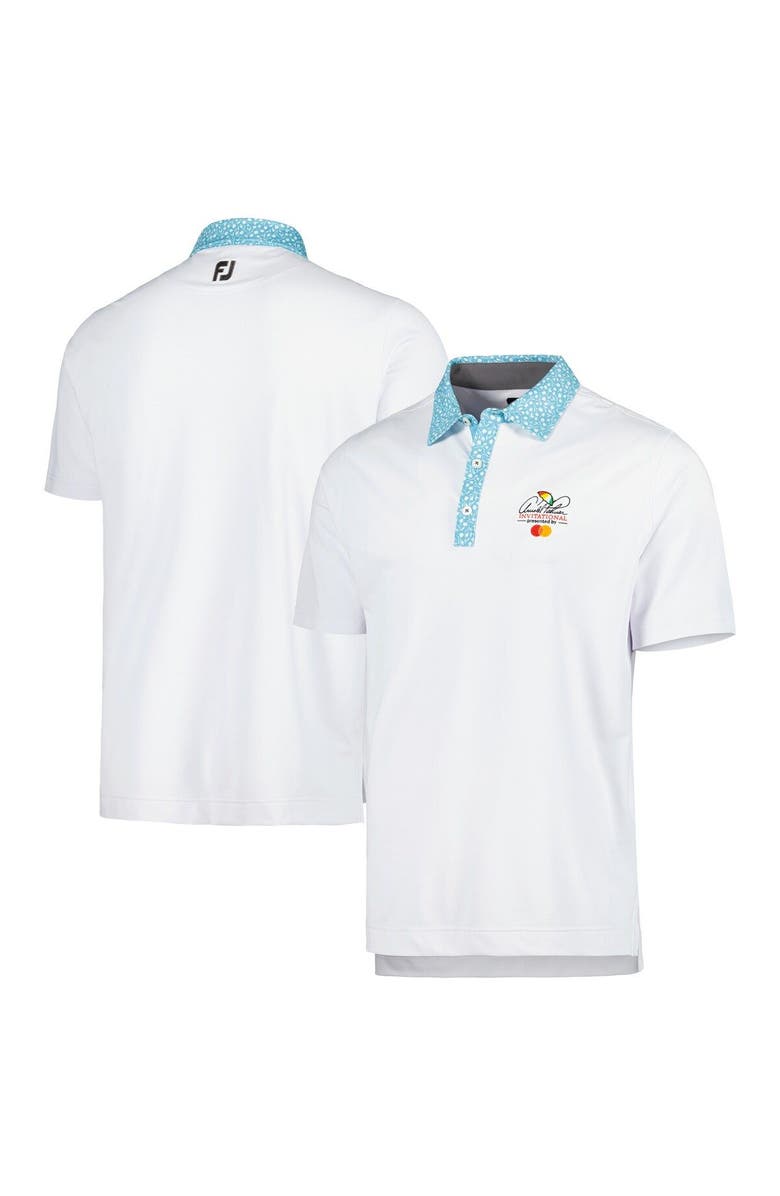FOOTJOY Men's FootJoy White Arnold Palmer Invitational Pique Tulip Trim Stretch Lisle Polo, Alternate, color, 