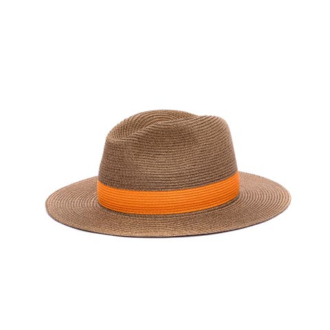Portofino orange trimmed straw hat