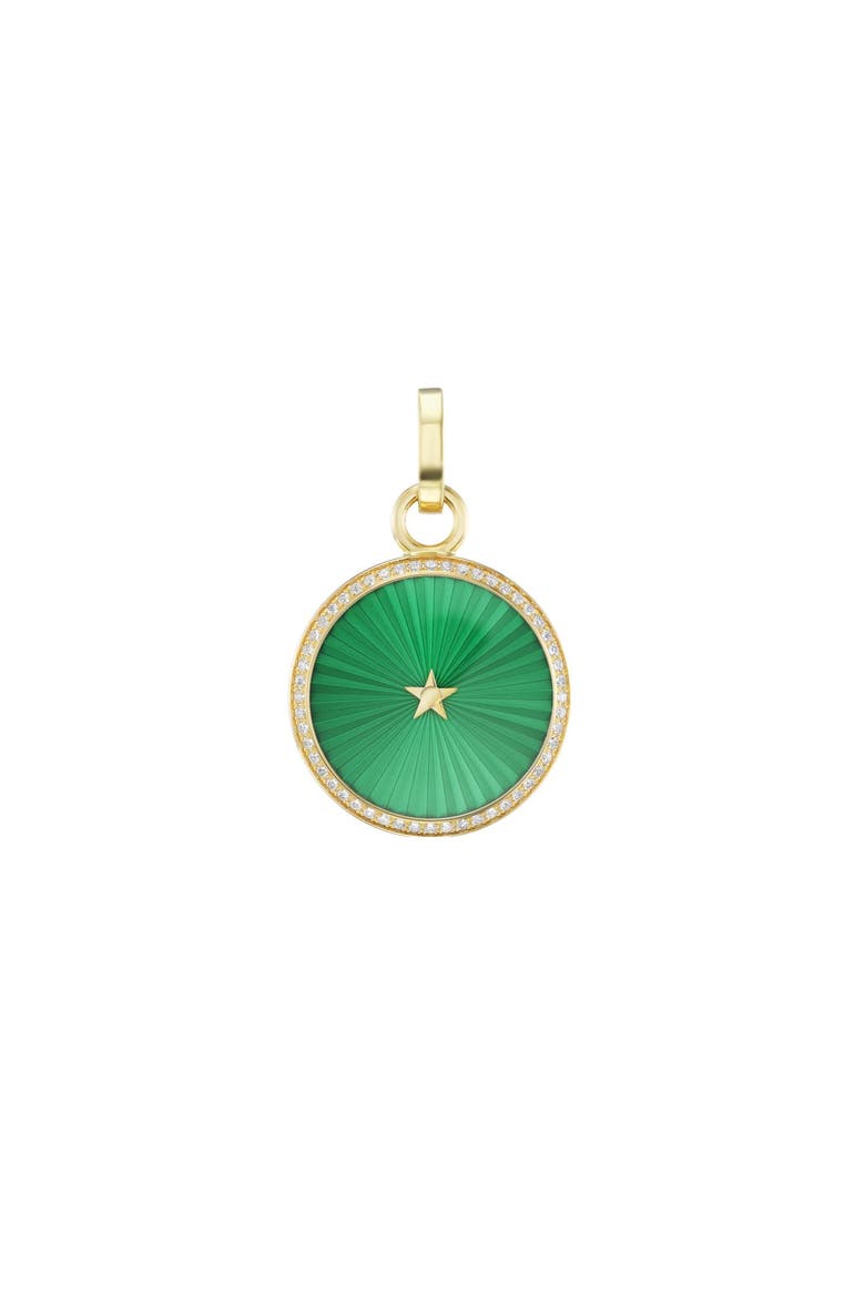 Carpe Diem Gold Charm with Green Dial, Main, color, Yellow Gold