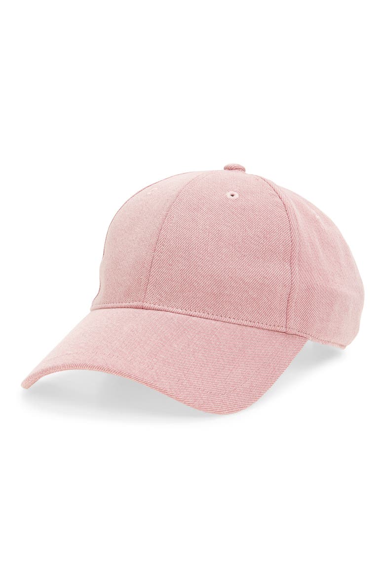 Harlow Twill Baseball Cap, Main, color, PINK DENIM
