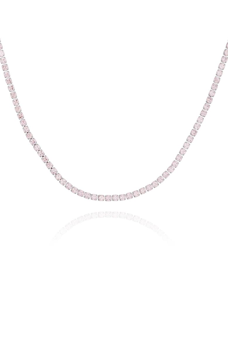 Vince Camuto Crystal Tennis Necklace, Alternate, color, Silver Tone/ Pink
