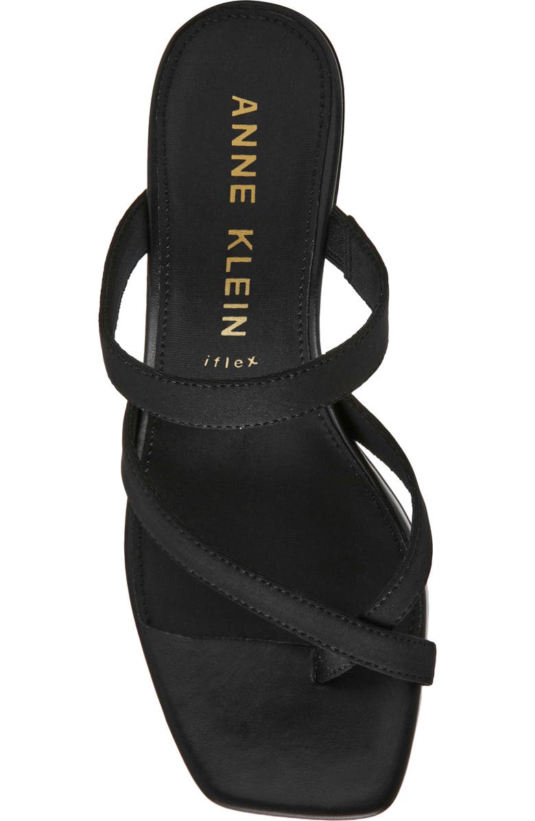 Anne Klein Jevelli Toe Loop Sandal, Alternate, color, Black Stretch