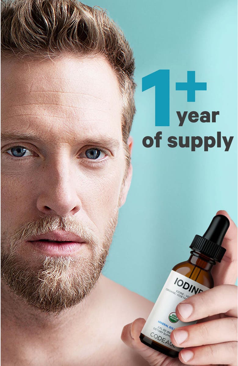 Codeage Iodine Liquid - USDA Organic Vegan Mineral Drops, Alternate, color, White