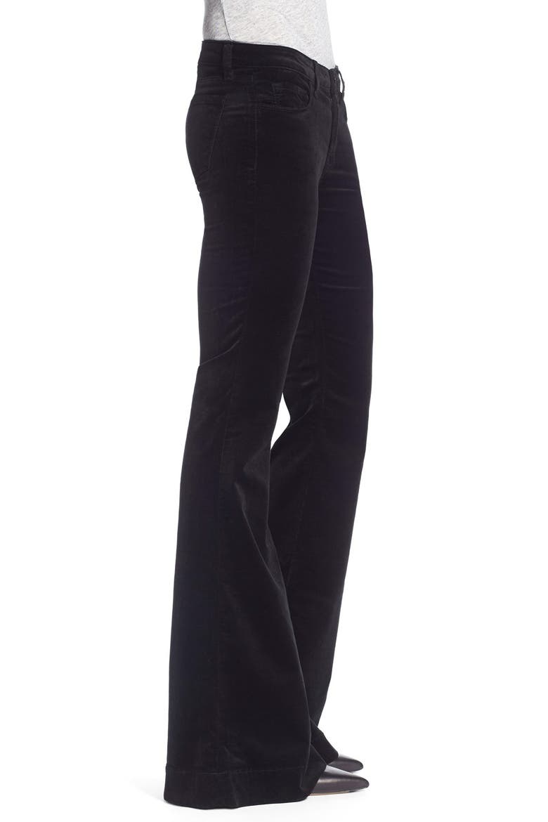 'Bella' Kick Flare Pants, Alternate, color, BLACK VELVETEEN