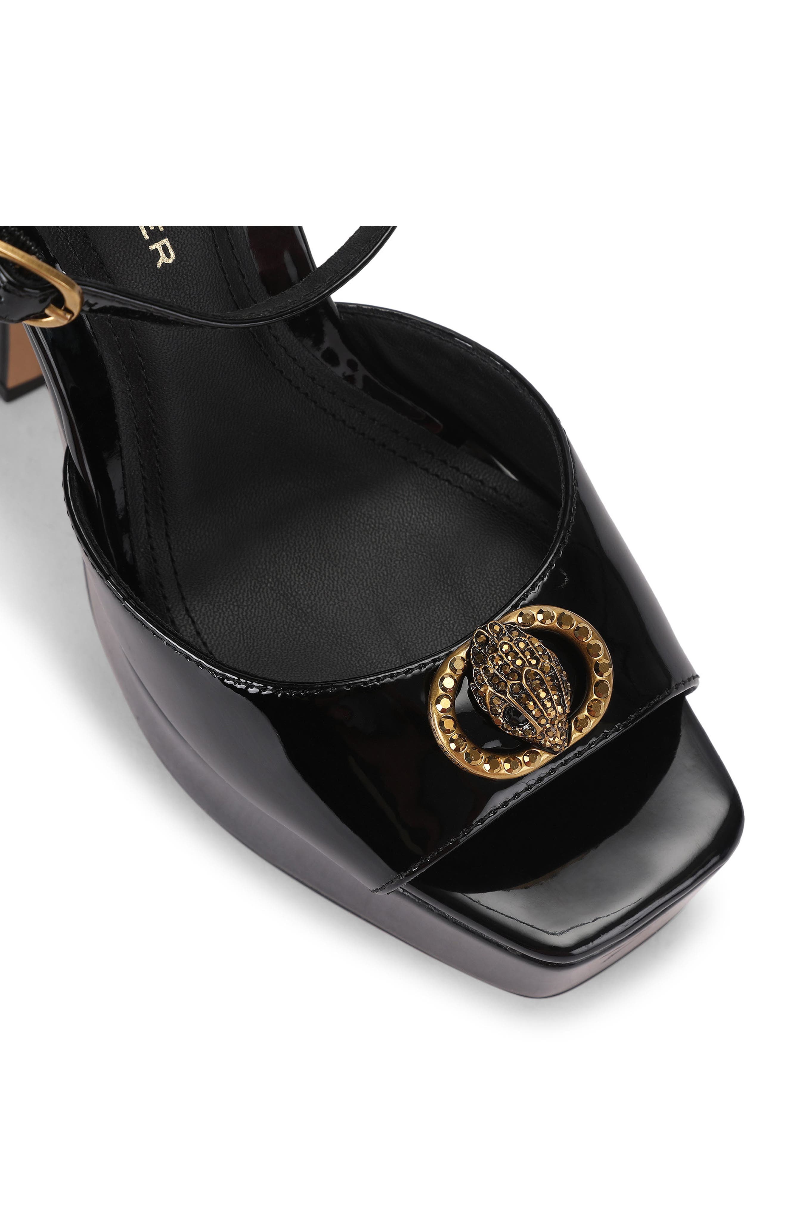 Chelsea Platform Peep Toe Sandal, Alternate, color, BLACK