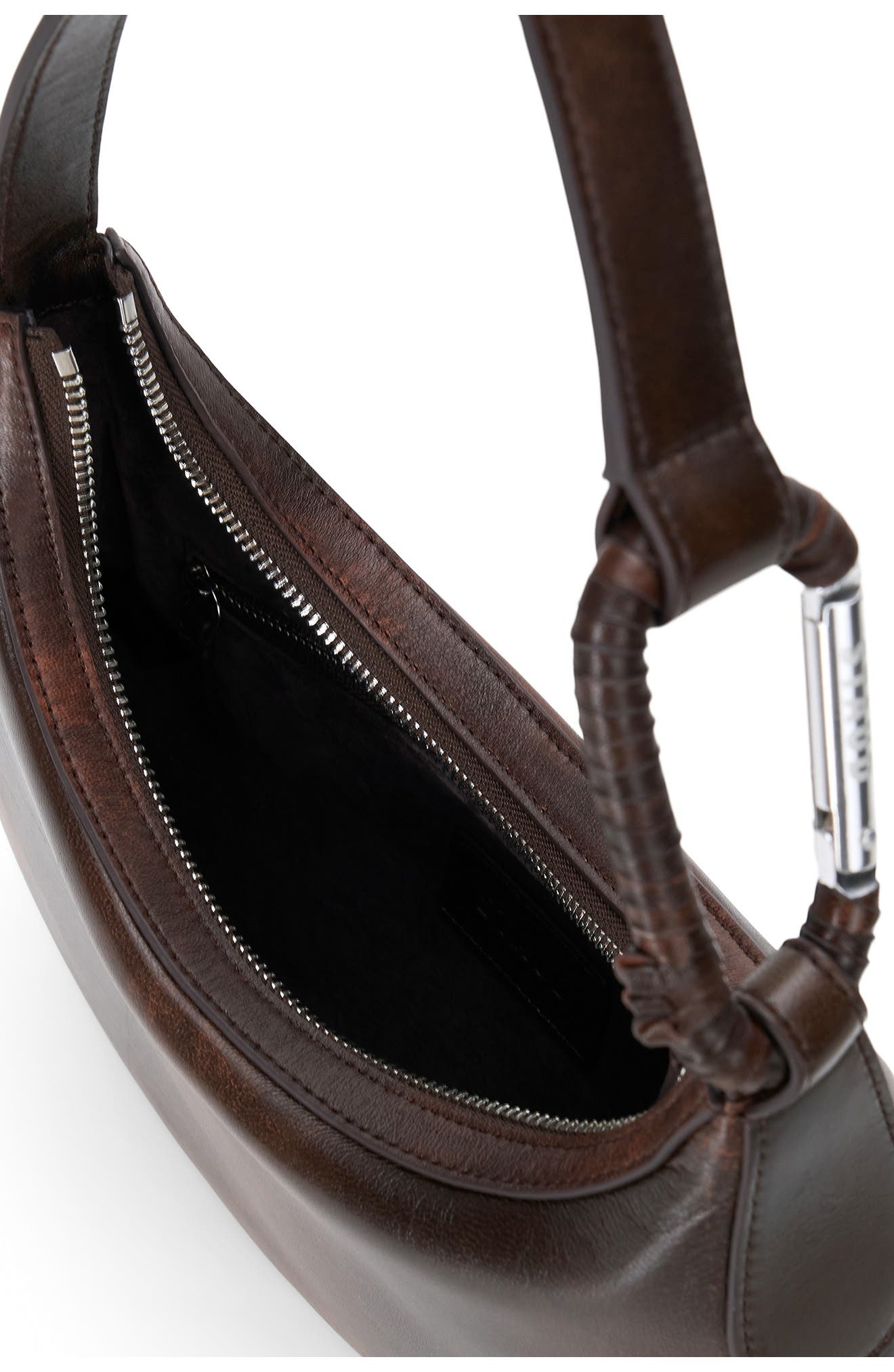 STAUD Alden Leather Shoulder Bag, Alternate, color, Espresso