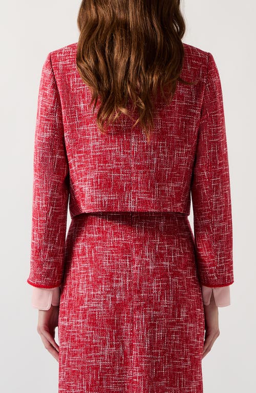 Lk Bennett Alexa Tweed Jacket In Red