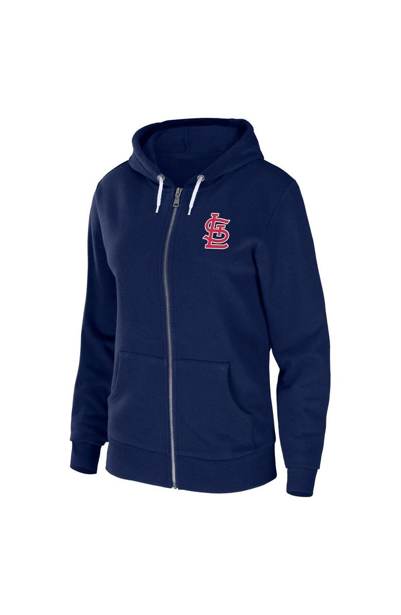 WEAR by Erin Andrews Women's WEAR by Erin Andrews Navy St. Louis Cardinals Sponge Fleece Full-Zip Hoodie, Alternate, color, Navy