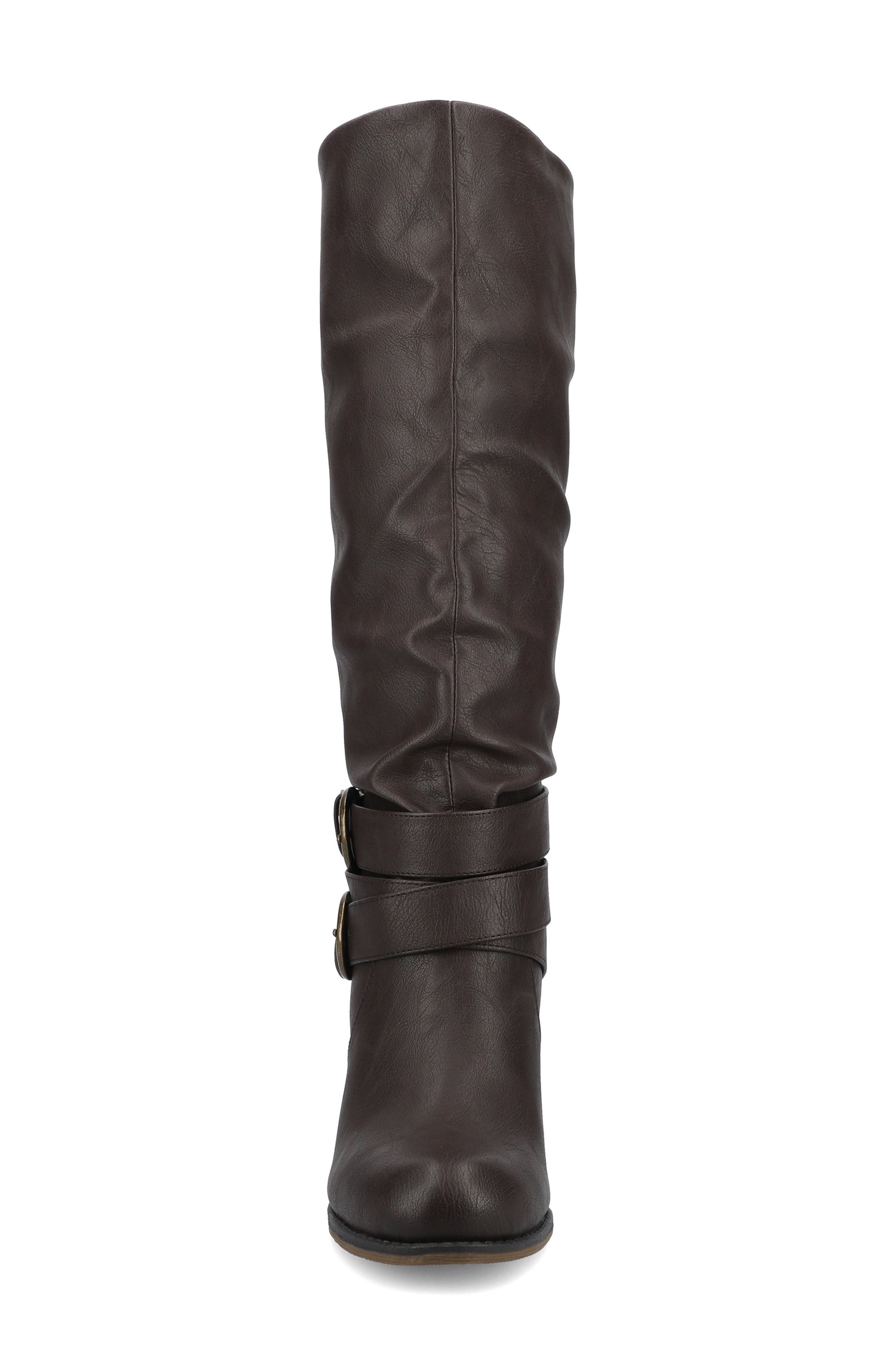 Late Buckle Tall Boot, Alternate, color, DARK BROWN