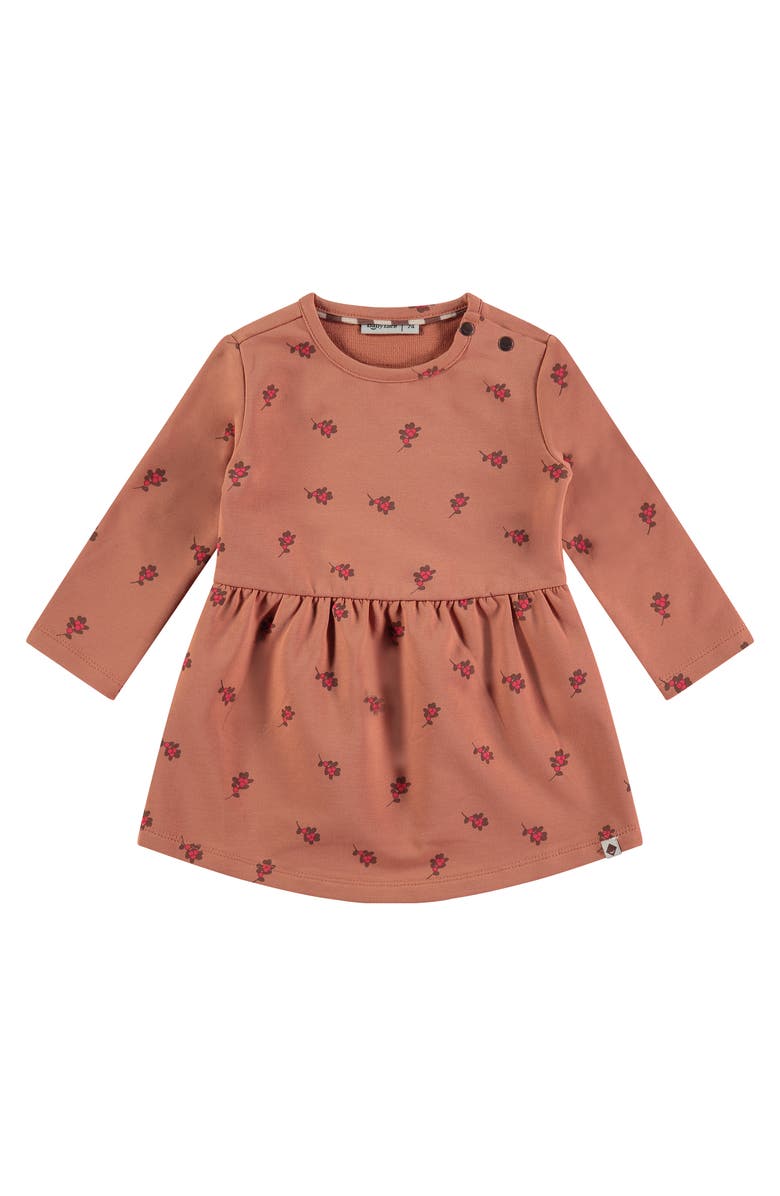 BABYFACE Allover Leaf Long Sleeve Sweatdress, Main, color, Cinnamon