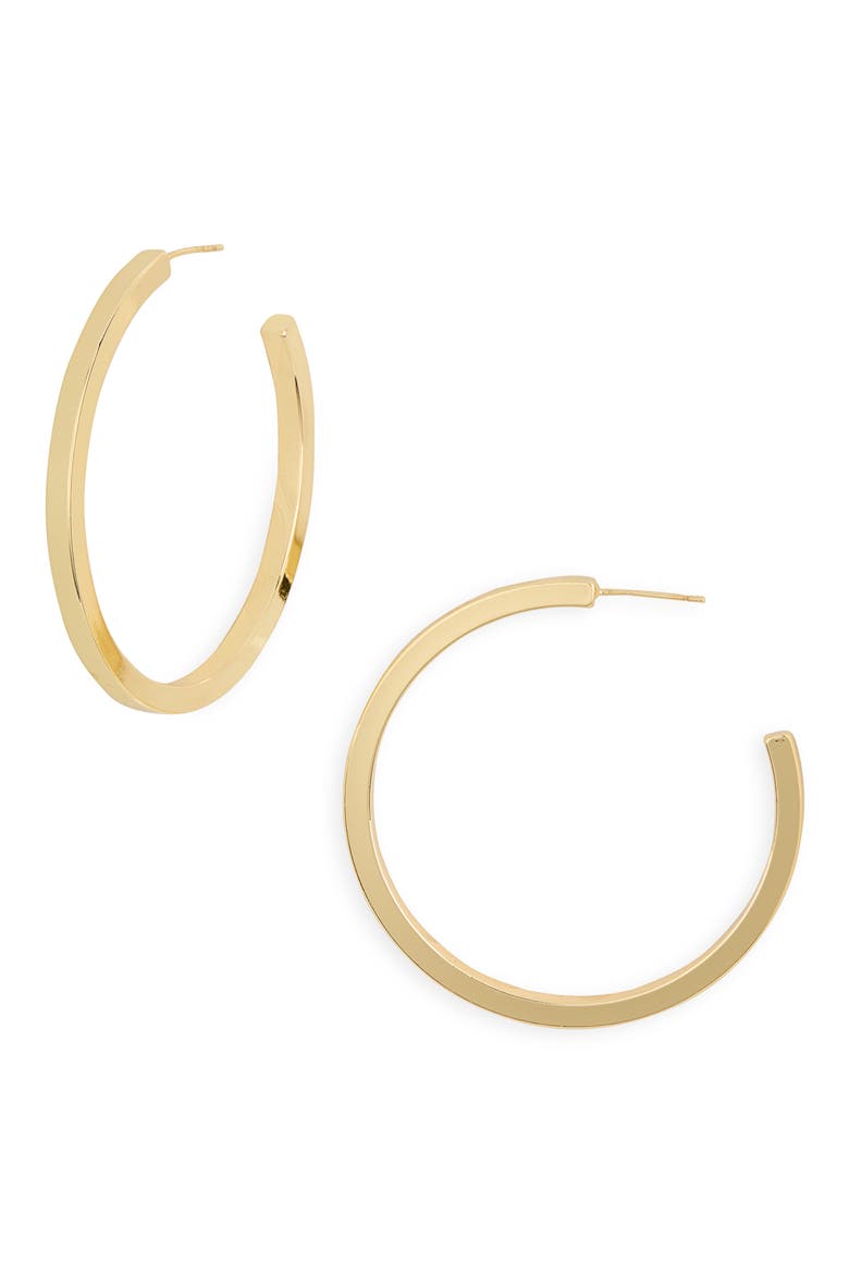 Demi Fine Square Edge Hoop Earrings, Main, color, GOLD