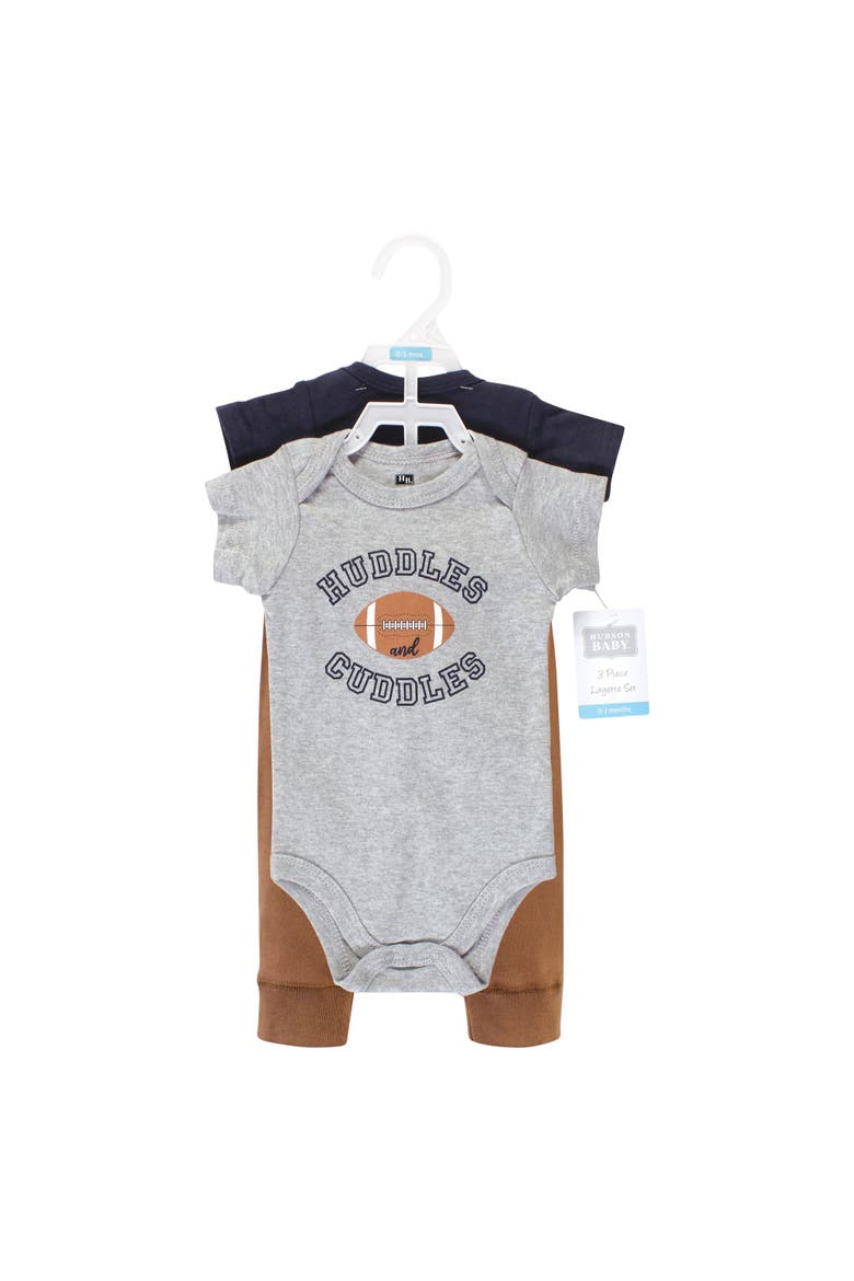 Infant Cozy Cotton Layette Bundle, Alternate, color, Football Huddles Short-Sleeve