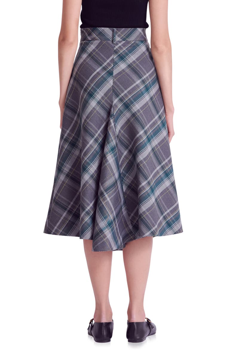 English Factory Plaid A-Line Midi Skirt, Alternate, color,